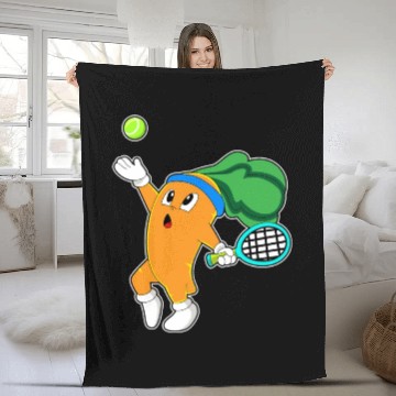 Discover Carrot At Tennis With Tennis Racket Fleece Blankets