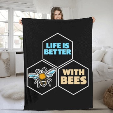 Discover Beekeeper Bees Insects Flowers Bee Lover Plants Fleece Blankets