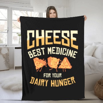 Discover Best Medicine Cheese Foodie Dairy Cheese Lover Fleece Blankets