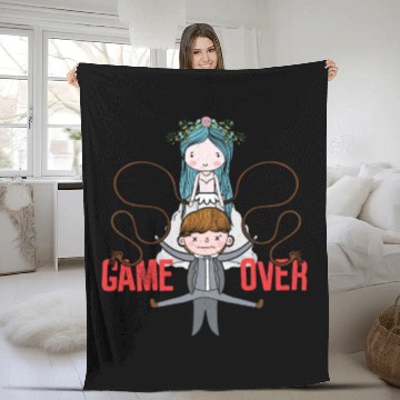 Discover Game Over I Bride & Groom Fleece Blankets