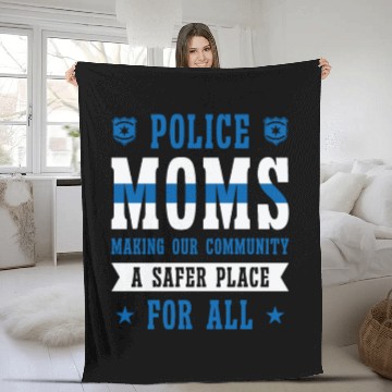 Discover Police Mothers Day Cop Officer Law Enforcement Fleece Blankets