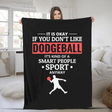 Discover Dodgeball Player Coach Team Sports Funny Fleece Blankets