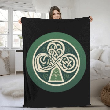 Discover Shamrock Leaf Art Fleece Blankets
