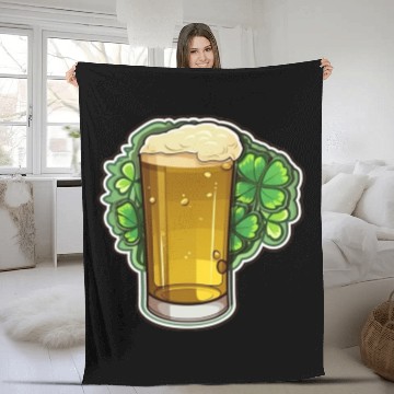 Discover Irish Beer with Shamrock Leaf Fleece Blankets