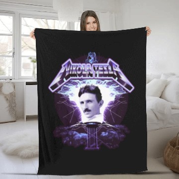 Discover Nikola Tesla Heavy Metal Electricity by gnarly Fleece Blankets