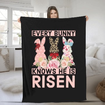Discover Funny Easter Jesus, Every Bunny Knows He Is Risen Fleece Blankets