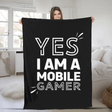 Discover 'Yes, I am a Mobile Gamer' - (White) Design Fleece Blankets