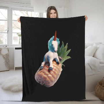 Discover Pineapple unicorn - tropical unicorn Fleece Blankets