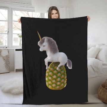 Discover Pineapple unicorn - tropical unicorn Fleece Blankets