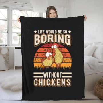 Discover Chickens Chicken Farm Farmer Fleece Blankets