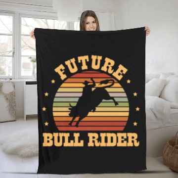 Discover Future Bull Rider Bull Riding Western Rodeo Cowboy Fleece Blankets