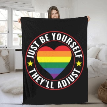 Discover LGBT Lesbian Gay Pride Be Yourself They'll Adjust Fleece Blankets