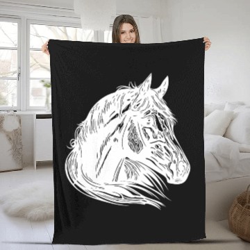 Discover Mares Horse Portrait With Beautiful Mane Fleece Blankets
