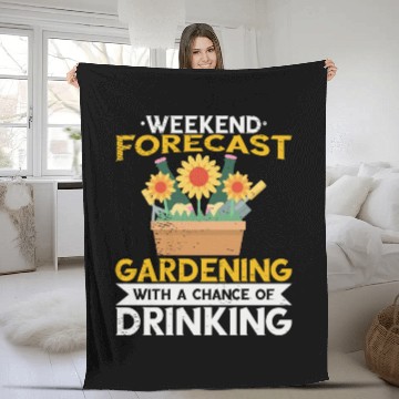 Discover Gardener Drinking Gardening Plants Beer Lover Fleece Blankets