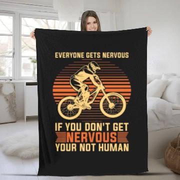 Discover BMX Racing Everyone Gets Nervous Cycling BMX Rider Fleece Blankets