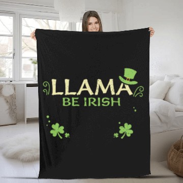 Discover Llama Be Irish - St. Patrick's Day Fleece Blankets