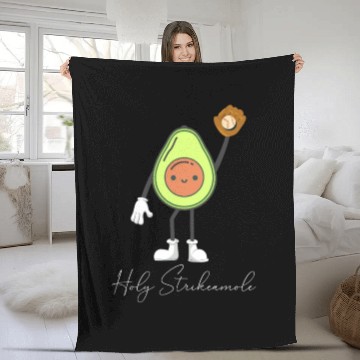 Discover Holy Strikeamole Baseball Softball Avocado Fleece Blankets