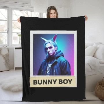 Discover Bunny Boy Card Design Fleece Blankets