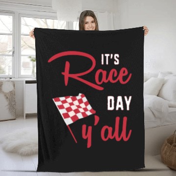 Discover Dirt Track Racing Racer Its Race Day Yall Fleece Blankets