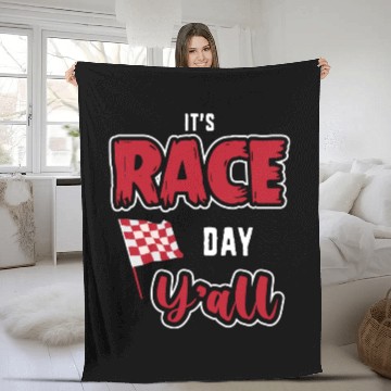 Discover Its Race Day Yall Funny Dirt Track Racing Fleece Blankets