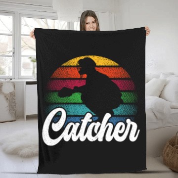 Discover Baseball Lover Baseball Player Baseball Catcher Fleece Blankets