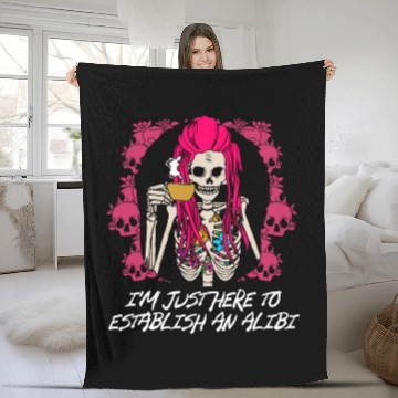 Discover Im Just Here to Establish an Alibi Funny Sarcastic Fleece Blankets