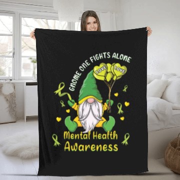 Discover Gnomes May Green Mental Health Awareness Month Fleece Blankets