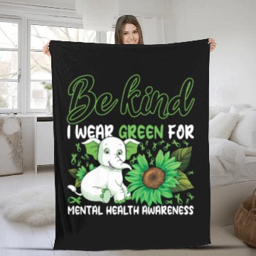 Discover Kind May Green For Mental Health Awareness Month Fleece Blankets