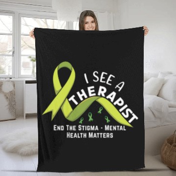 Discover May Green End Stigma Mental Health Awareness Fleece Blankets
