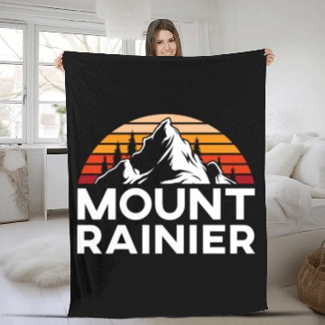 Discover Mount Rainier Mountaineer Summit Sport Hiking Fleece Blankets