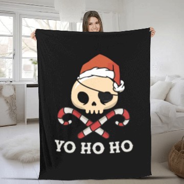 Discover Santa Pirate Funny Christmas - Yo Ho Ho, Pirate Fleece Blankets