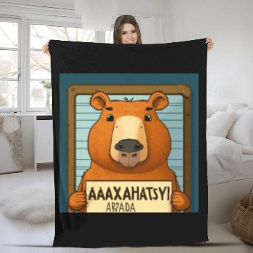 Discover Capybara Mugshot Outlaw: Wanted for 93 Felonies Na Fleece Blankets