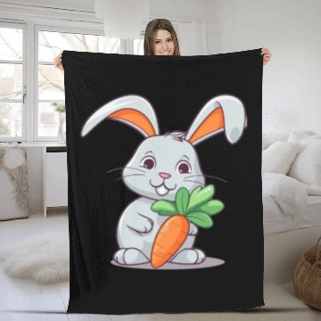 Discover Rabbit Glasses Boys Girls Kids Easter Day Carrot Fleece Blankets