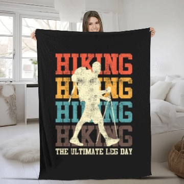 Discover Wanderlust Ultimate Leg Day Mountain Fan Hiking Fleece Blankets
