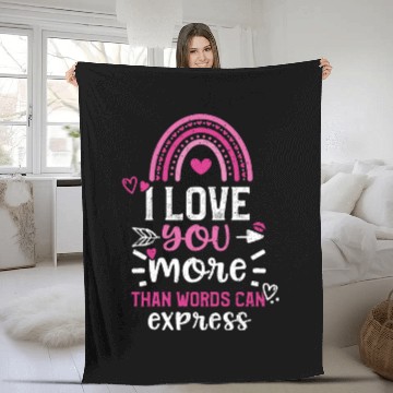 Discover I love you more than words can e... Fleece Blankets