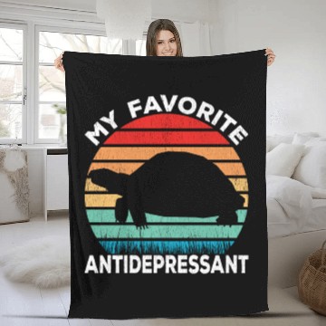 Discover Turtle Antidepressant - Turtle Lover Funny Fleece Blankets