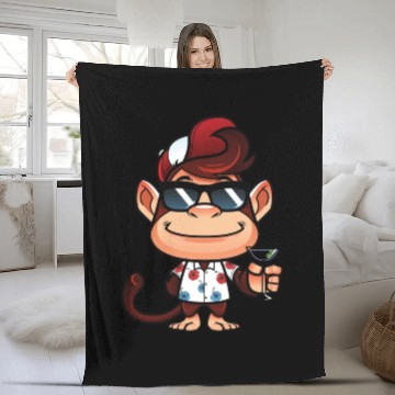 Discover Modern Monkey Fleece Blankets