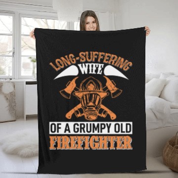 Discover Grumpy Old Firefighter's Wife Fleece Blankets