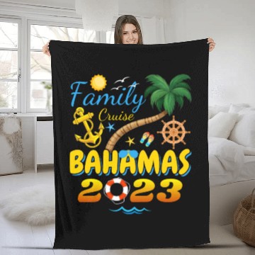 Discover Family Cruise The Bahamas 2023 Matching Group Fleece Blankets