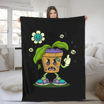 Discover Angry Plant Fleece Blankets
