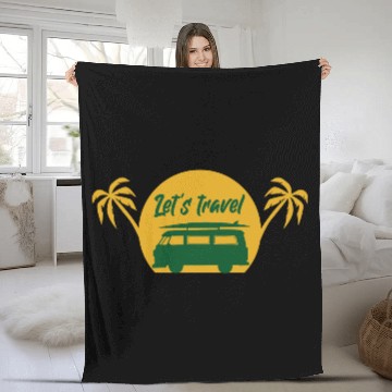 Discover Lets Travel 2 Vacation Explore Wanderlust Relax Fleece Blankets