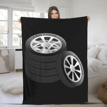 Discover I am Tyred (Tired) - Punny Meme Design (Variant 2) Fleece Blankets