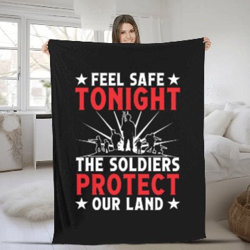 Discover Soldier feel safe tonight military army veteran Fleece Blankets