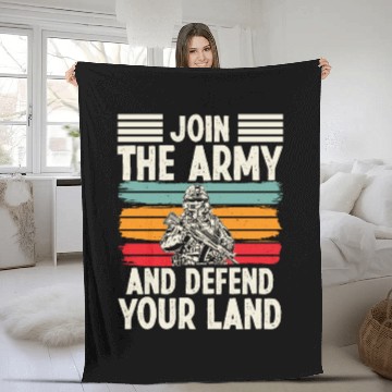 Discover Soldier join army defend your land military Fleece Blankets