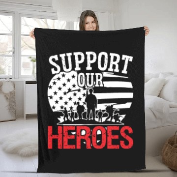 Discover Soldier support our heroes military army veteran Fleece Blankets