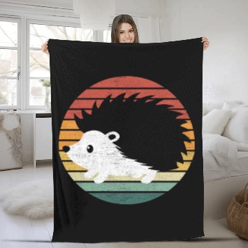 Discover Hedgehog Lover - Vintage Sunset Hedgehog Fleece Blankets