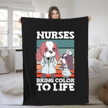 Discover Nurses Bring Color to Life Dog Doctor National Fleece Blankets
