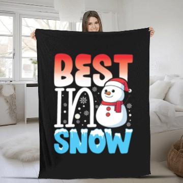 Discover Best in Snow funny winter snowman nostalgia Fleece Blankets