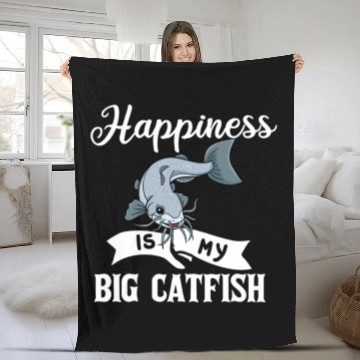 Discover Catfish Fishing Gift Flathead Catfishing nostalgia Fleece Blankets