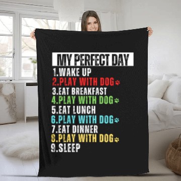 Discover My Perfect Day Dog Mom Dog Dad Fleece Blankets